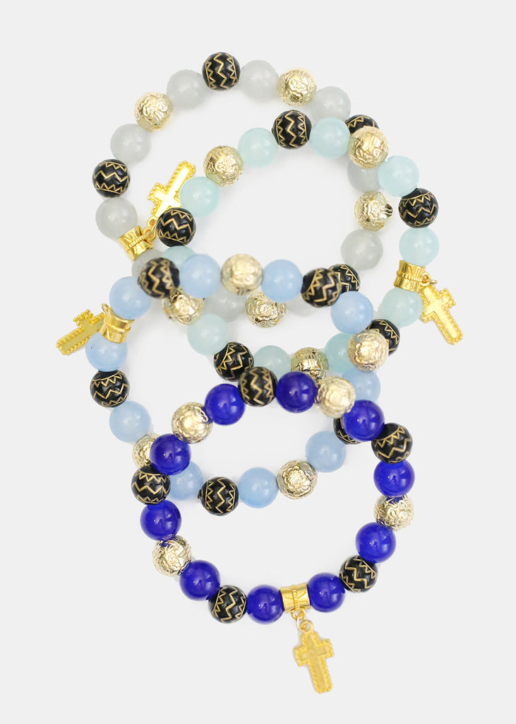 Beaded Bracelet with Gold Cross  JEWELRY - Shop Miss A