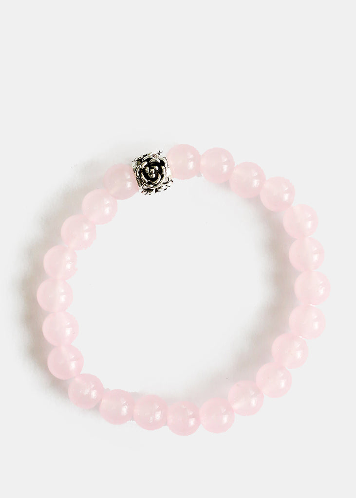 Rose Bead Bracelet Pink JEWELRY - Shop Miss A