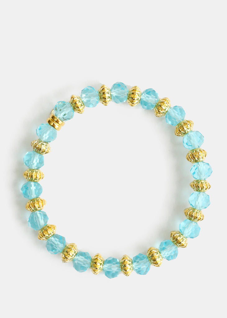 Translucent & Gold Bead Bracelet L. blue JEWELRY - Shop Miss A