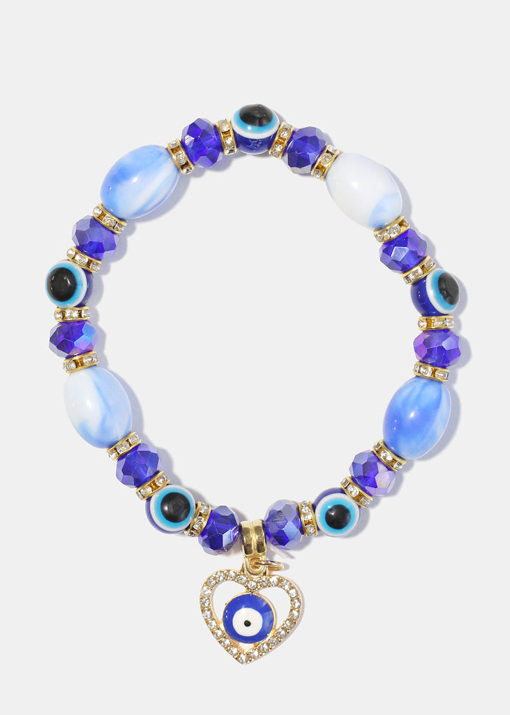 Blue Evil Eye Bracelet Gold JEWELRY - Shop Miss A