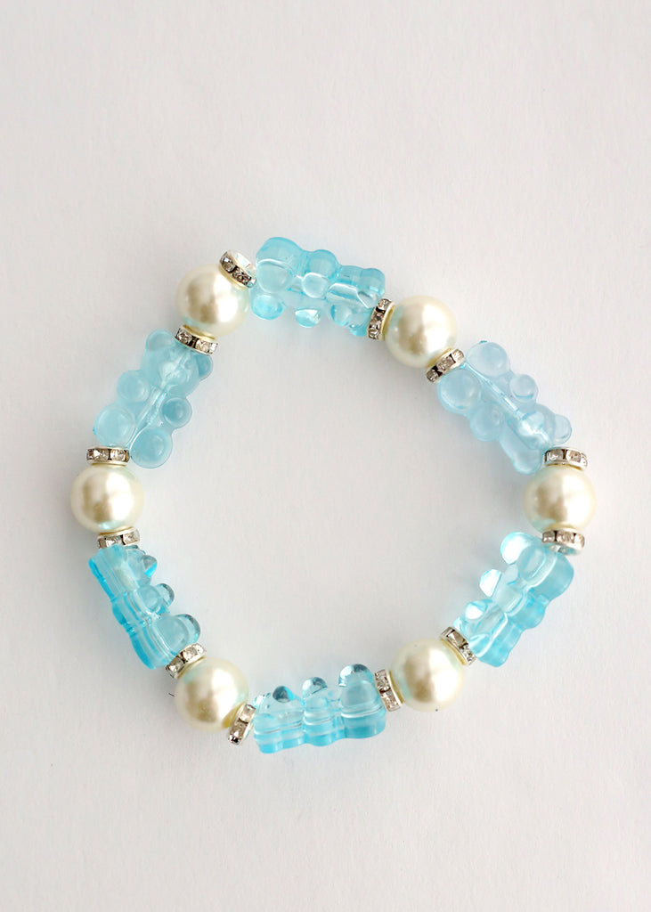 Gummy Bear & Pearl Bracelet Blue/silver JEWELRY - Shop Miss A