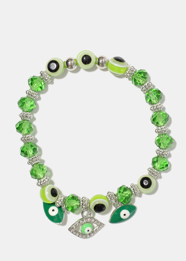 Evil Eye Bead Bracelet Green JEWELRY - Shop Miss A