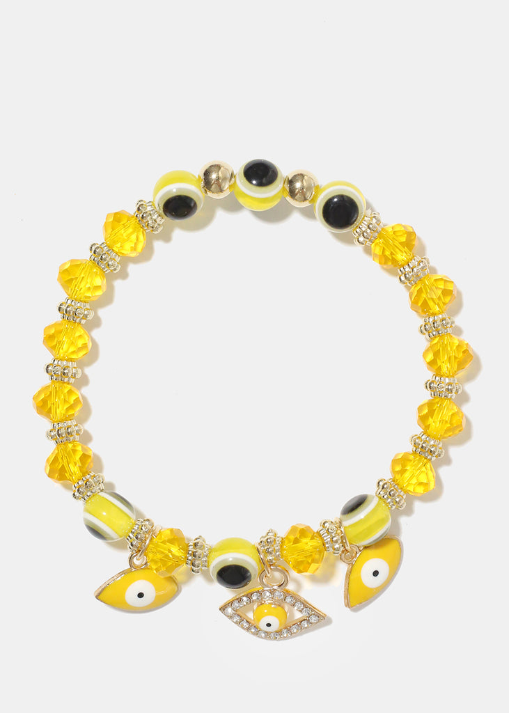 Evil Eye Bead Bracelet Yellow JEWELRY - Shop Miss A