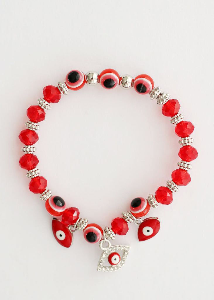 Red Evil Eye Bracelet Silver JEWELRY - Shop Miss A
