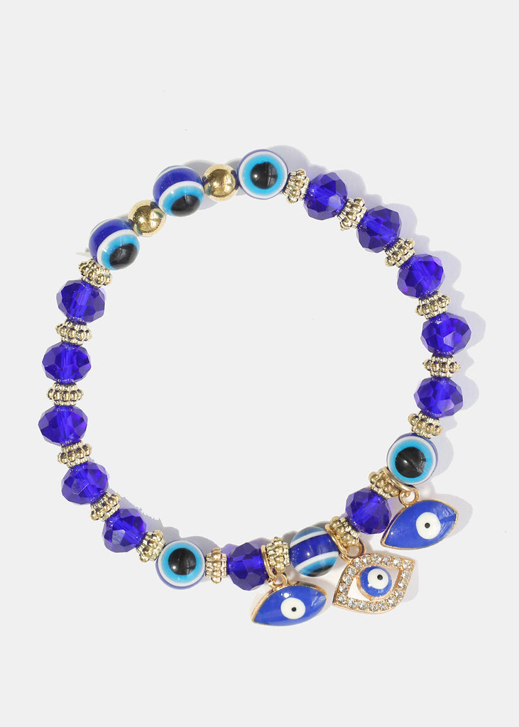 Blue Evil Eye Bracelet Gold JEWELRY - Shop Miss A