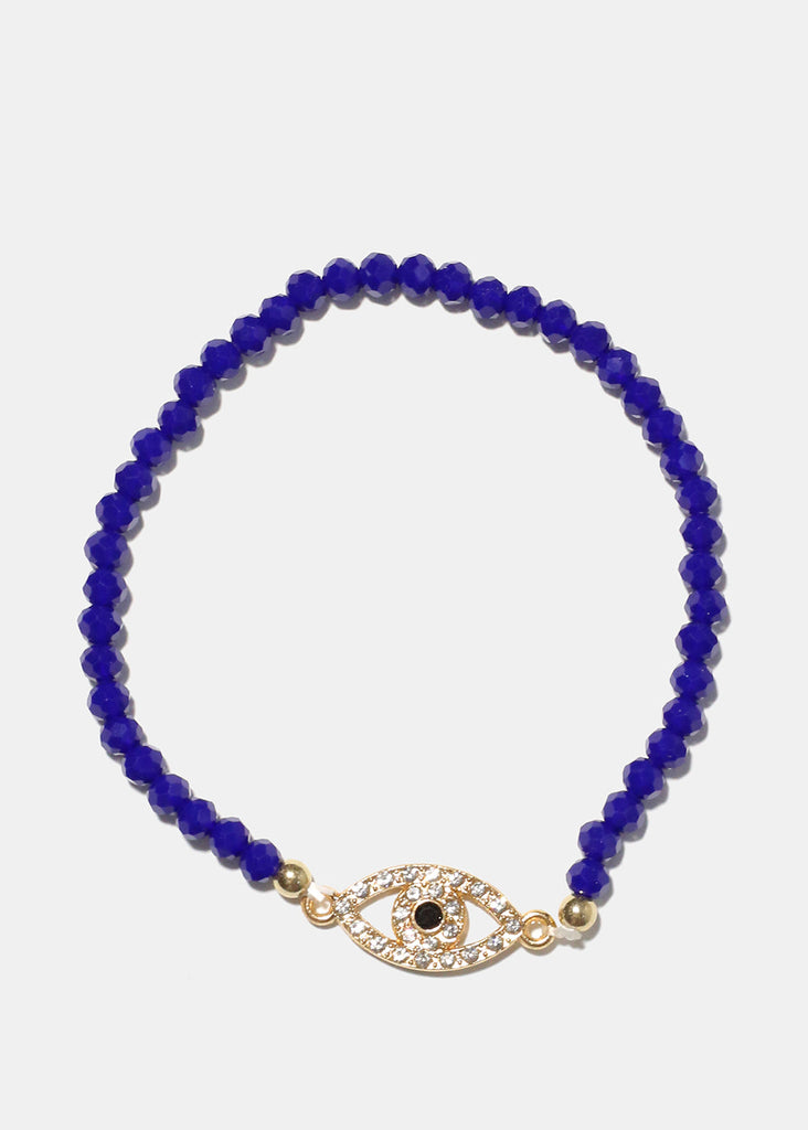 Color Bracelet with Evil Eye Blue JEWELRY - Shop Miss A