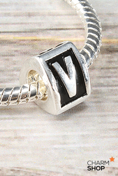 Letter V Block Bead Charm  CHARMS - Shop Miss A