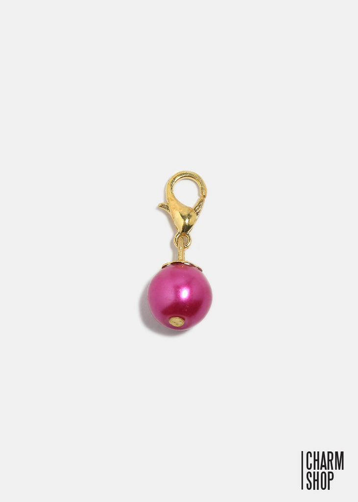 Gold Tone Dark Pink Pearl Dangle Charm  CHARMS - Shop Miss A