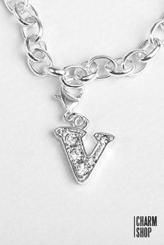 Silver Clear Initial V Dangle Charm  CHARMS - Shop Miss A
