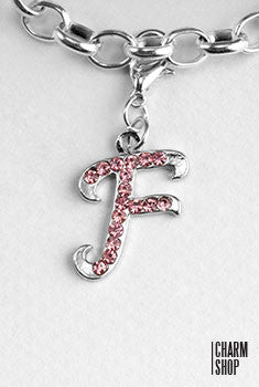 Silver Pink Initial F Dangle Charm  CHARMS - Shop Miss A