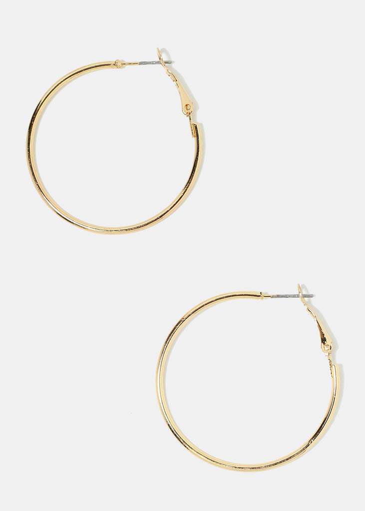 40MM Gold Metal Hoops  JEWELRY - Shop Miss A