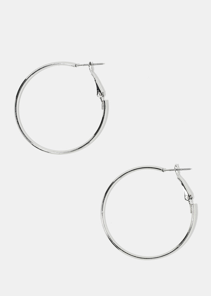 40MM Silver Metal Hoop Earrings  JEWELRY - Shop Miss A