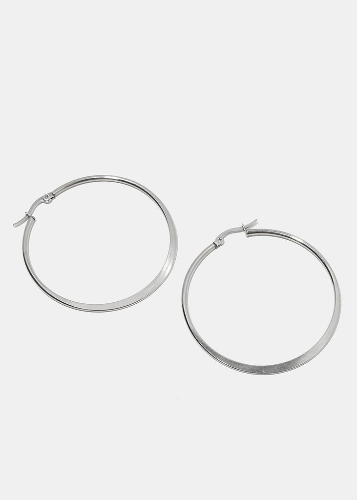 Basic Hoop Earrings Silver JEWELRY - Shop Miss A