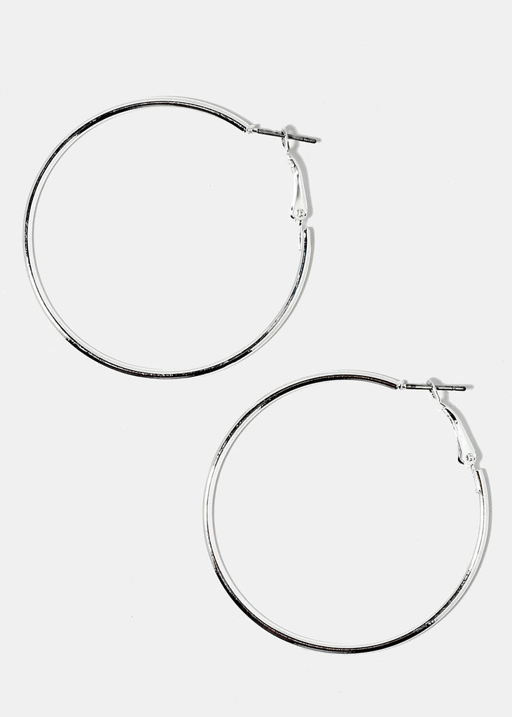 Silver Hoop Earrings  JEWELRY - Shop Miss A