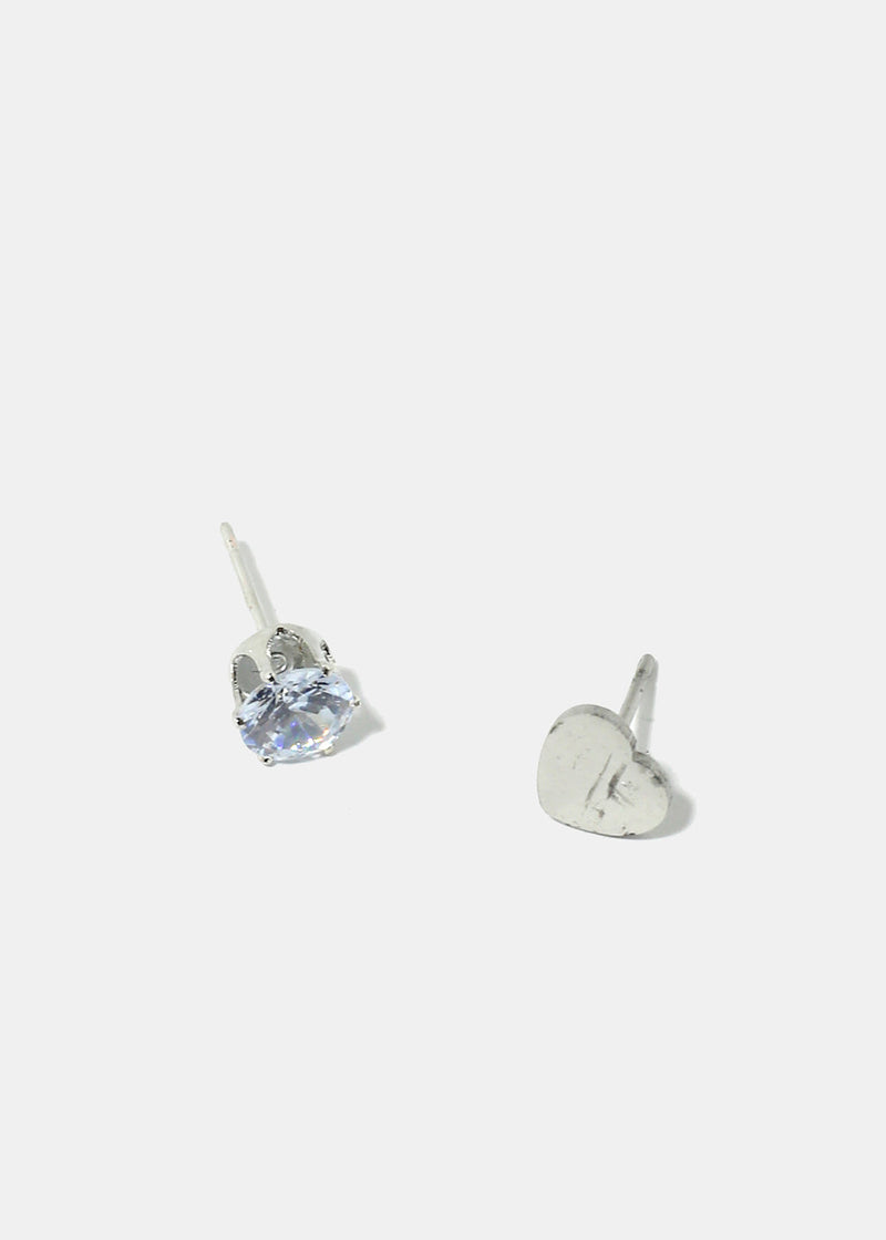 2-Pair Gemstone & Heart Stud Earrings  JEWELRY - Shop Miss A