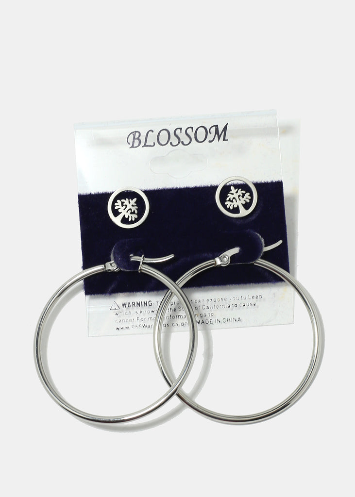 2-Piece Multi Design Stud & Hoop Earrings Silver (Random) SALE - Shop Miss A