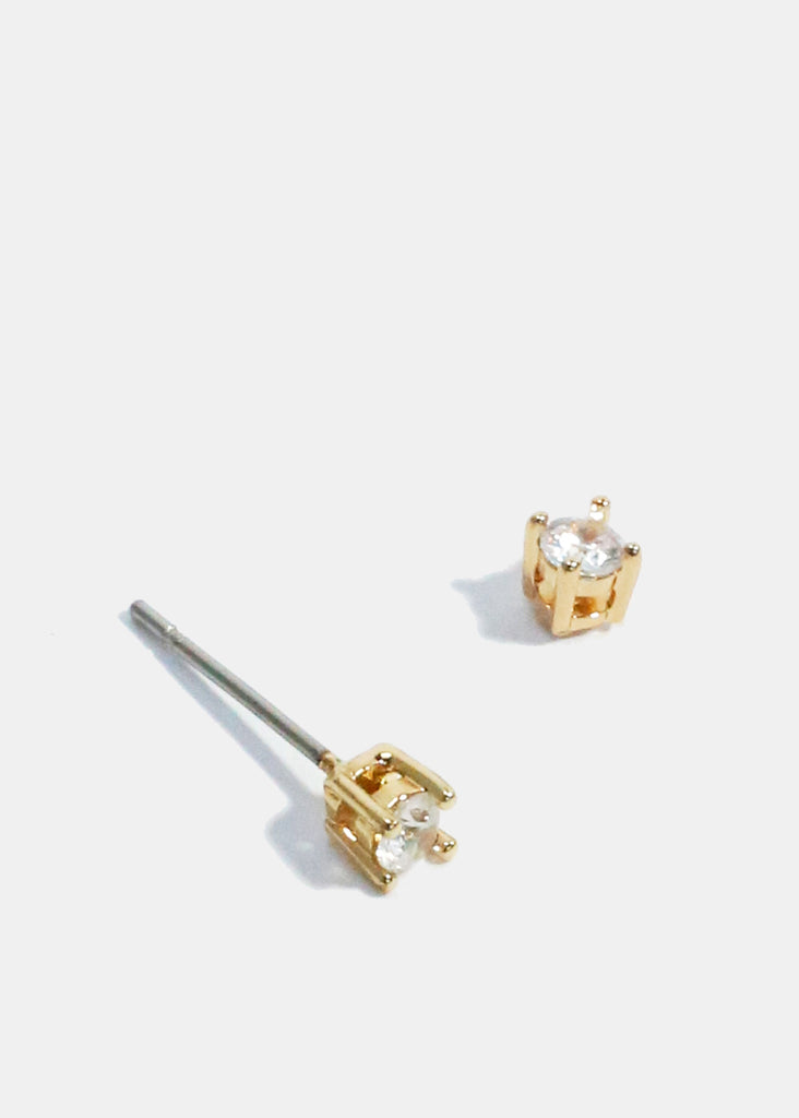Small Gemstone Stud Earrings Gold JEWELRY - Shop Miss A