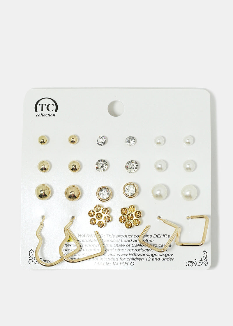 12-Pair Multi Design Earrings  JEWELRY - Shop Miss A