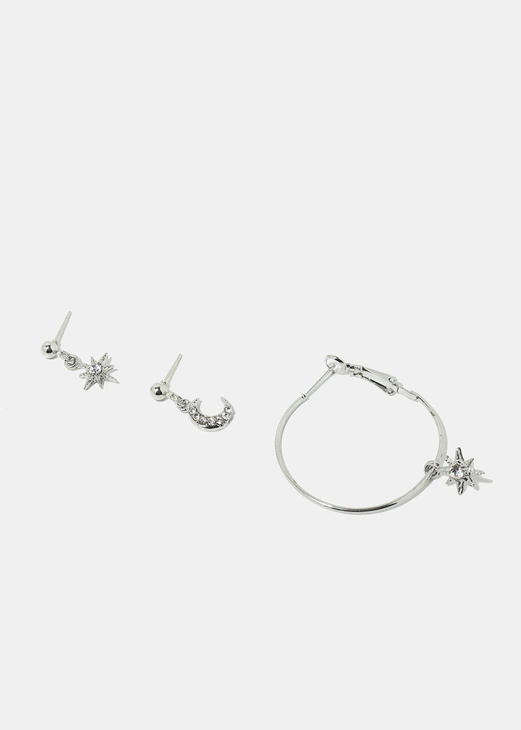 3-Piece Moon & Star Earrings  JEWELRY - Shop Miss A