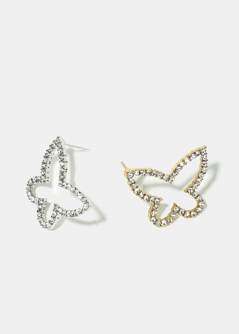 Rhinestone-Studded Butterfly Earrings  JEWELRY - Shop Miss A