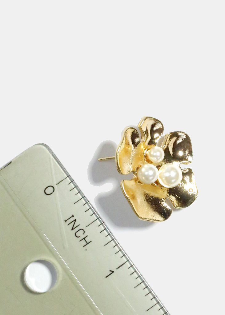 Flower with Pearl Earrings  JEWELRY - Shop Miss A