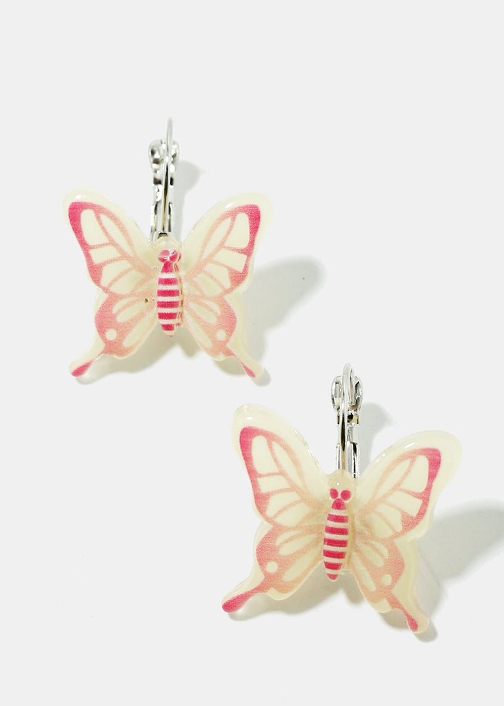 Resin Butterfly Earrings Pink JEWELRY - Shop Miss A