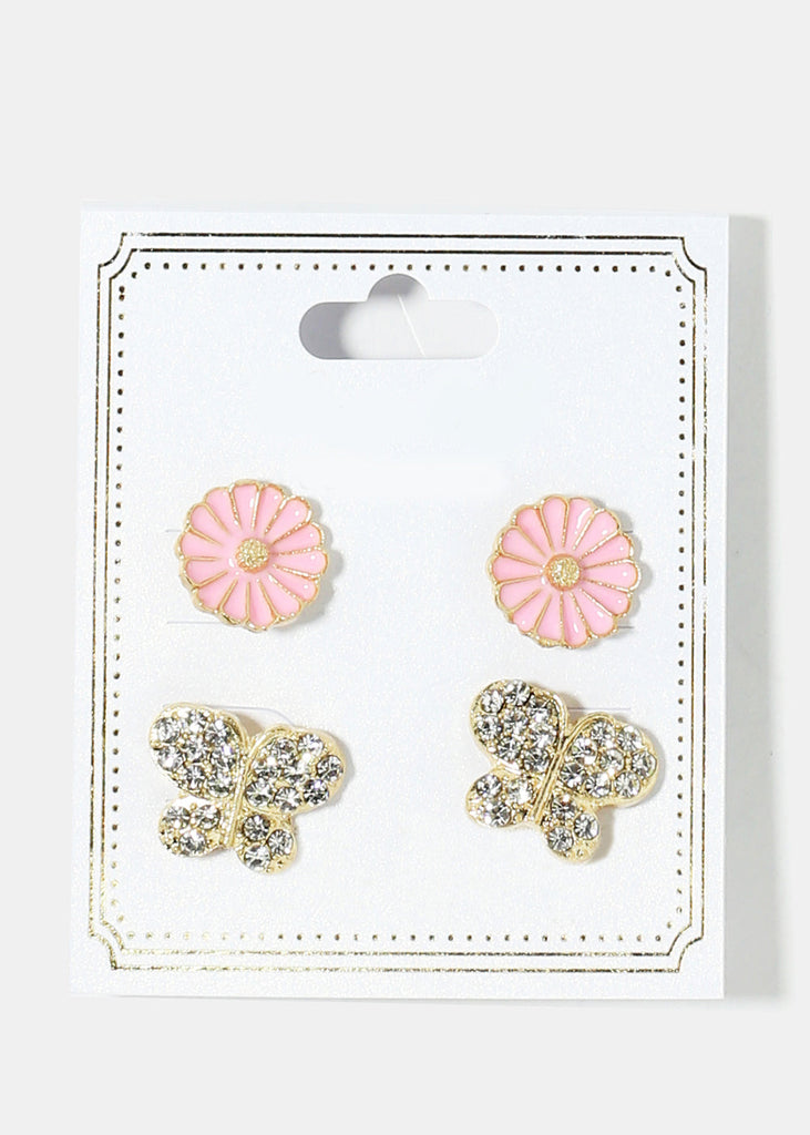 Spring Flower Earrings Set Light Pink JEWELRY - Shop Miss A
