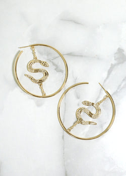 Snake in Chain Hoop Earrings  JEWELRY - Shop Miss A