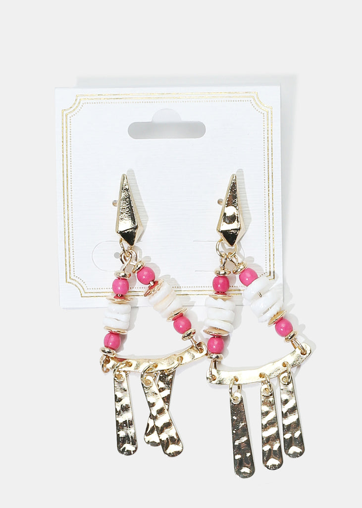 Colorful Dangle Earrings Pink JEWELRY - Shop Miss A