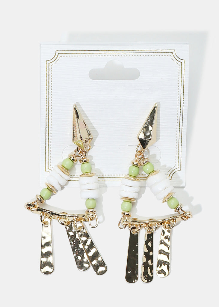 Colorful Dangle Earrings Green JEWELRY - Shop Miss A