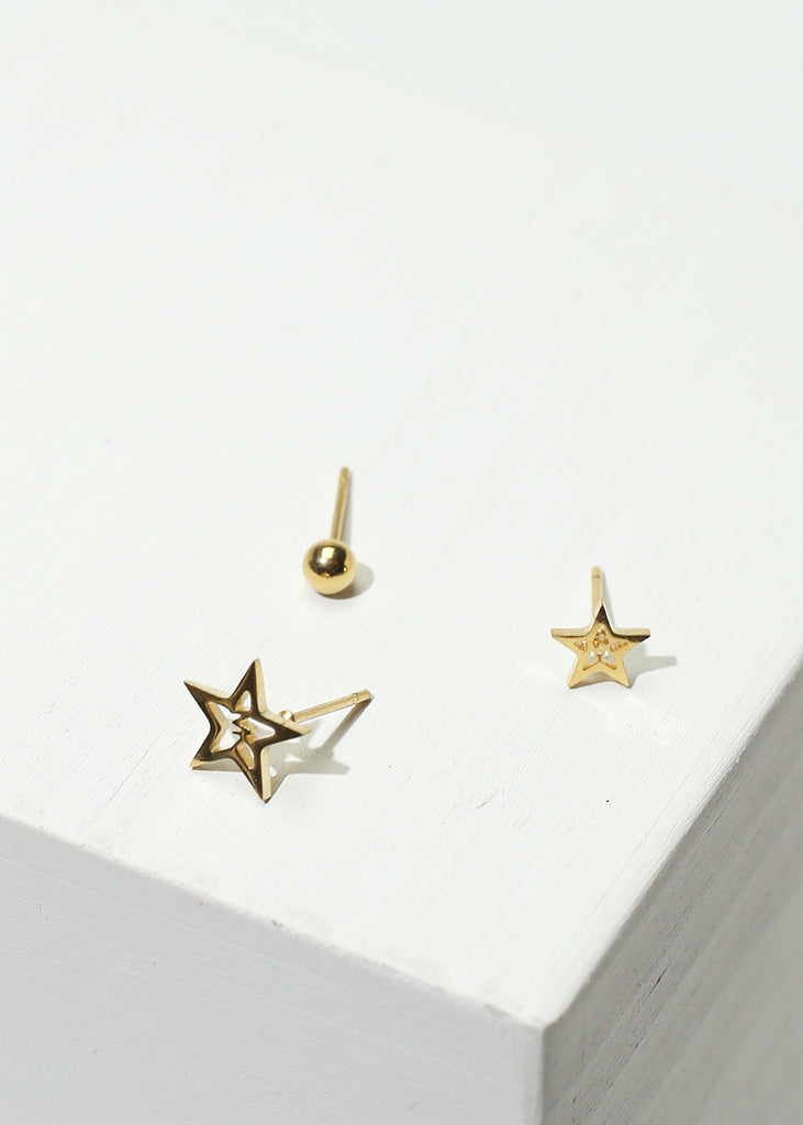 3-Pair Star Stud Earrings  JEWELRY - Shop Miss A