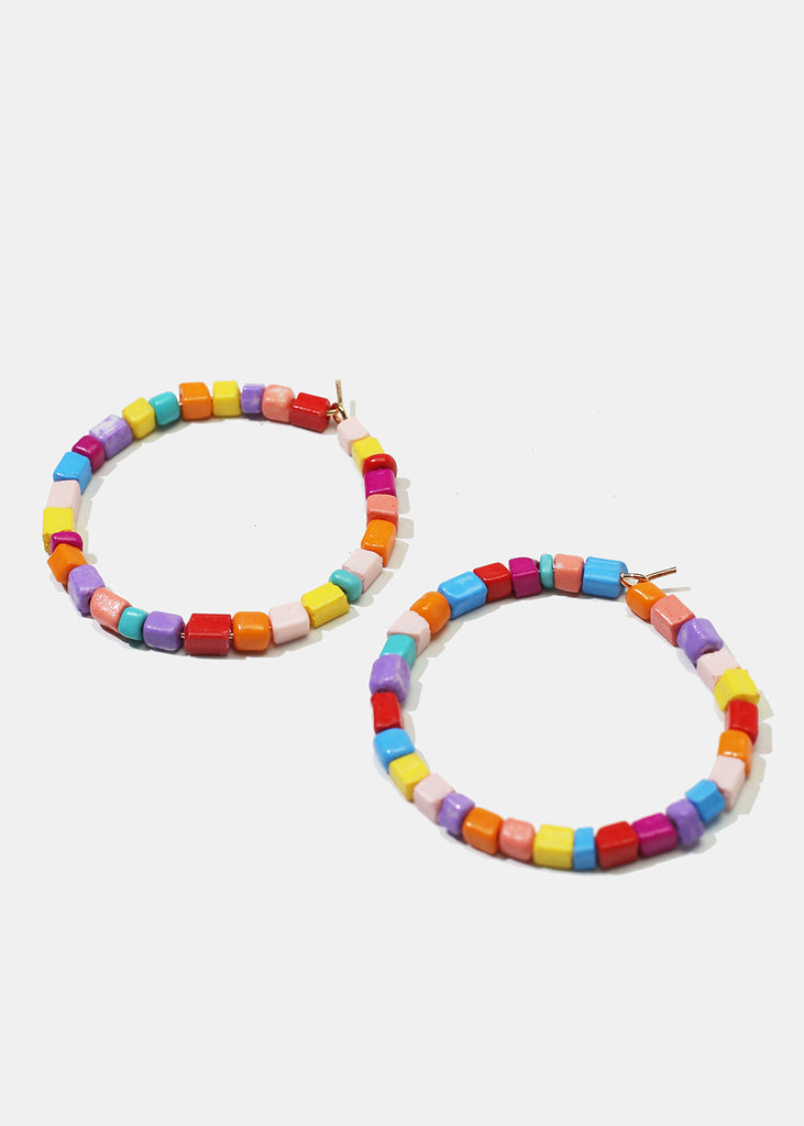 Colorful Bead Hoop Earrings  JEWELRY - Shop Miss A