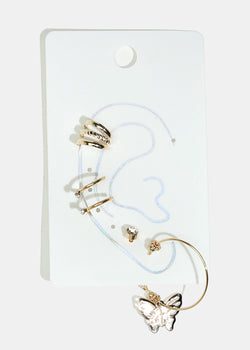 4-Piece Cuff & Butterfly Hoop Earrings  JEWELRY - Shop Miss A
