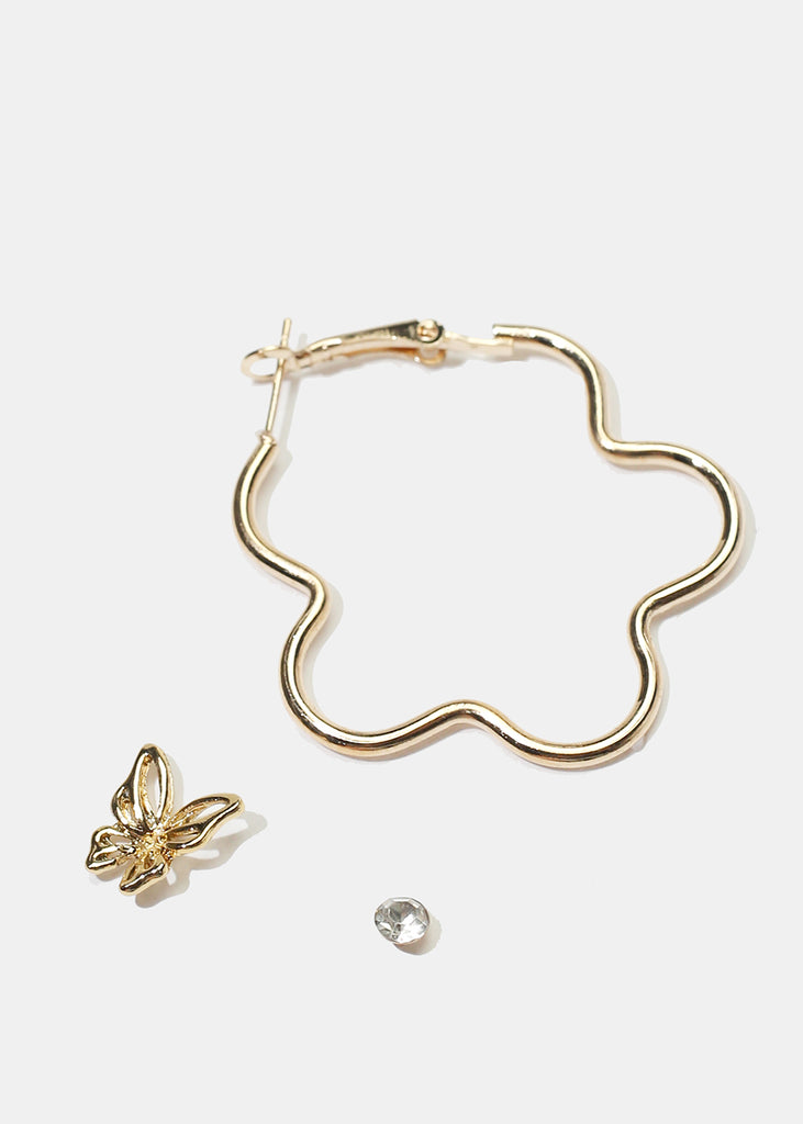 3-Pair Butterfly & Flower Hoop Earrings  JEWELRY - Shop Miss A
