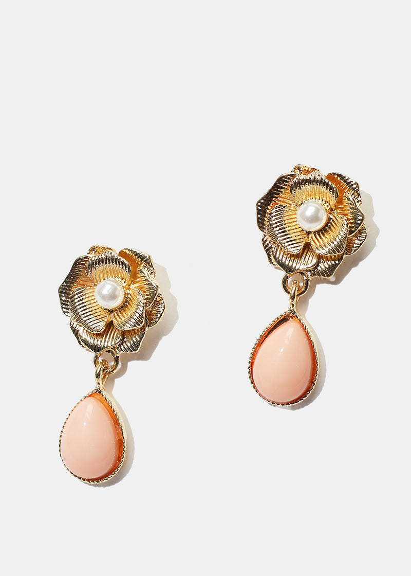 Rose & Teardrop Stone Dangle Earrings  JEWELRY - Shop Miss A