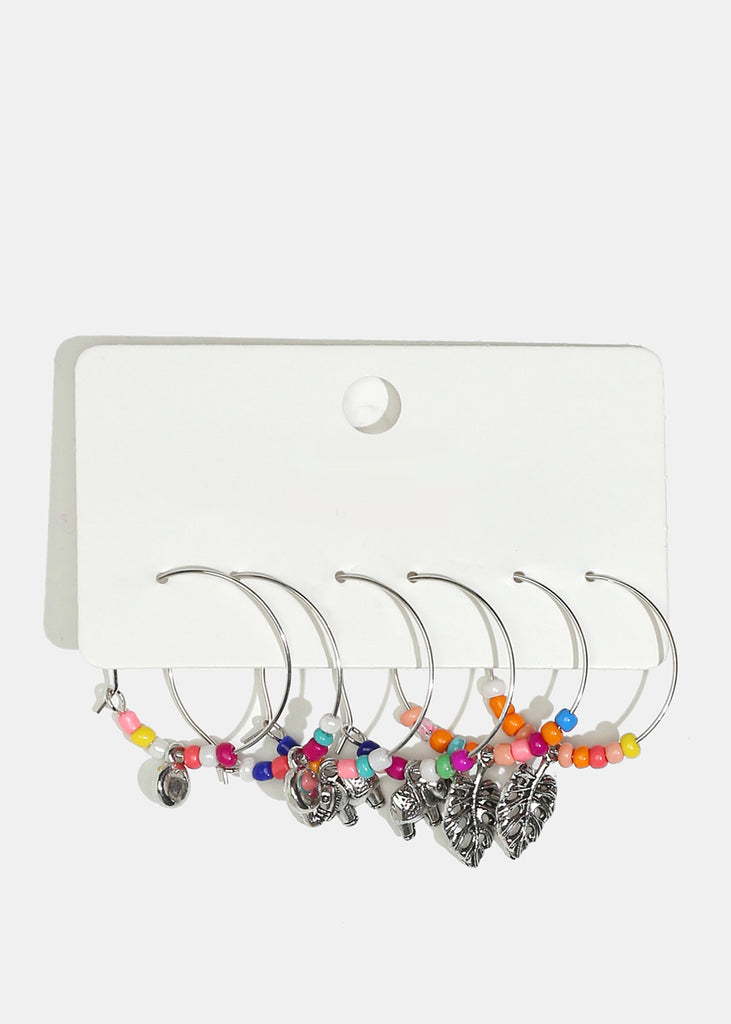 3-Pair Multi-Charm & Bead Hoop Earrings  JEWELRY - Shop Miss A
