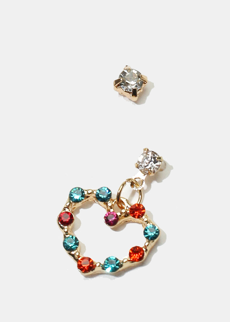 3-Pair Rhinestone Heart & Pearl Stud Earrings  JEWELRY - Shop Miss A