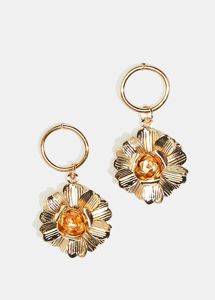 Metal Flower Dangle Earrings  JEWELRY - Shop Miss A