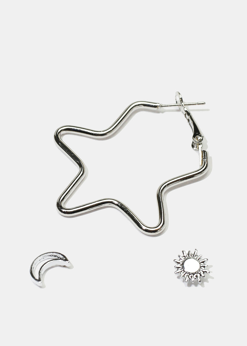 3-Pair Stud & Star Hoop Earrings  JEWELRY - Shop Miss A