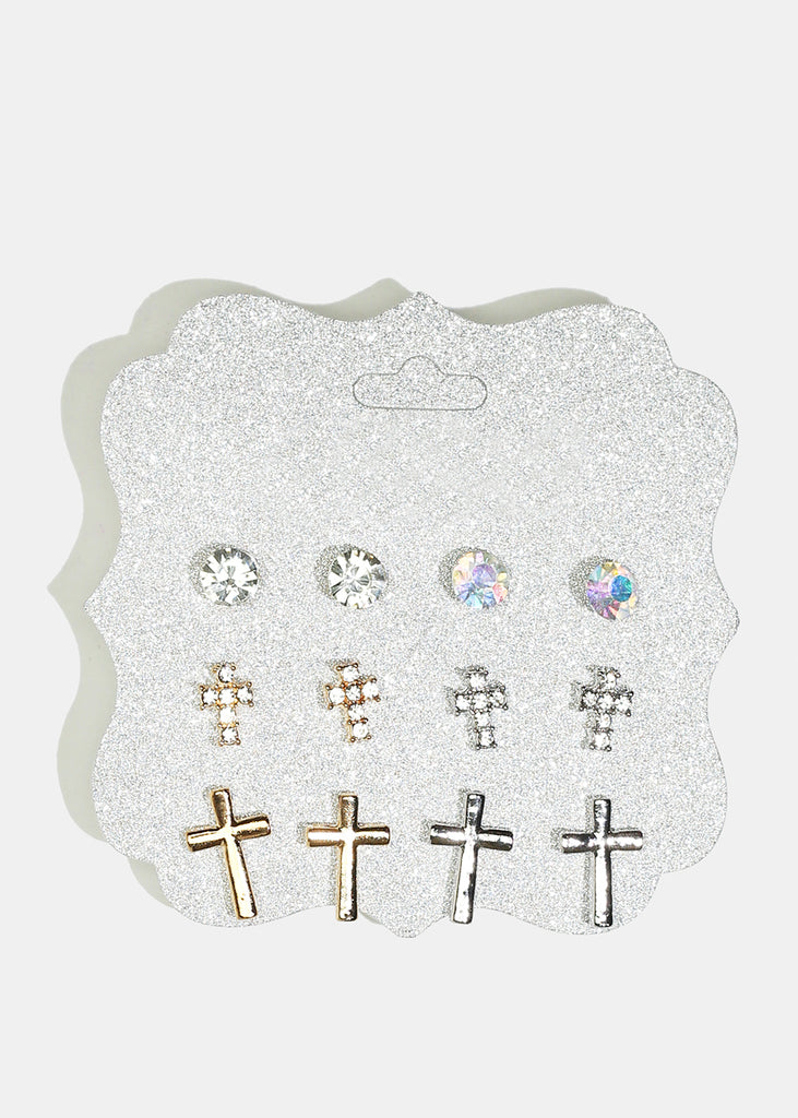 6-Pair Gemstone & Cross Stud Earrings  JEWELRY - Shop Miss A