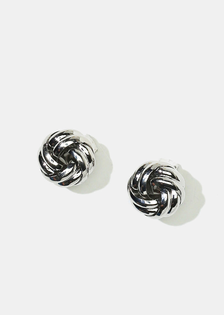 Knot Clip-On Earrings Silver JEWELRY - Shop Miss A