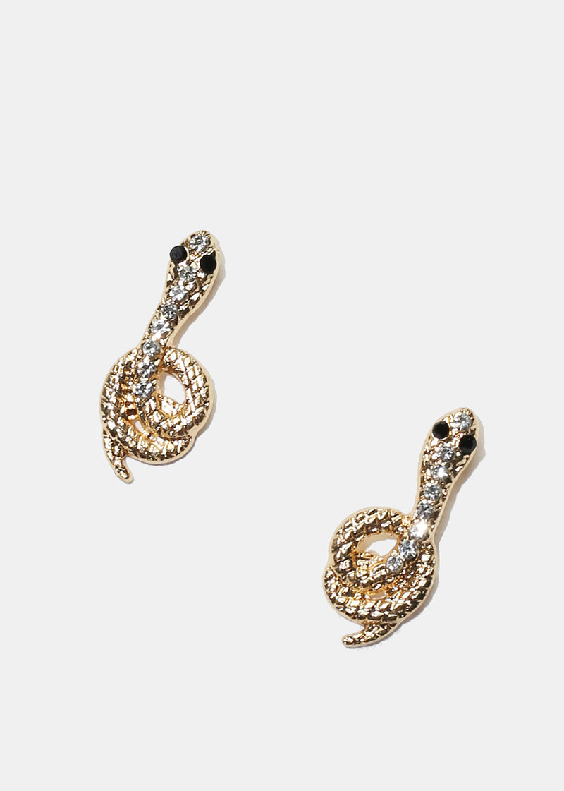 Rhinestone Snake Stud Earrings  JEWELRY - Shop Miss A