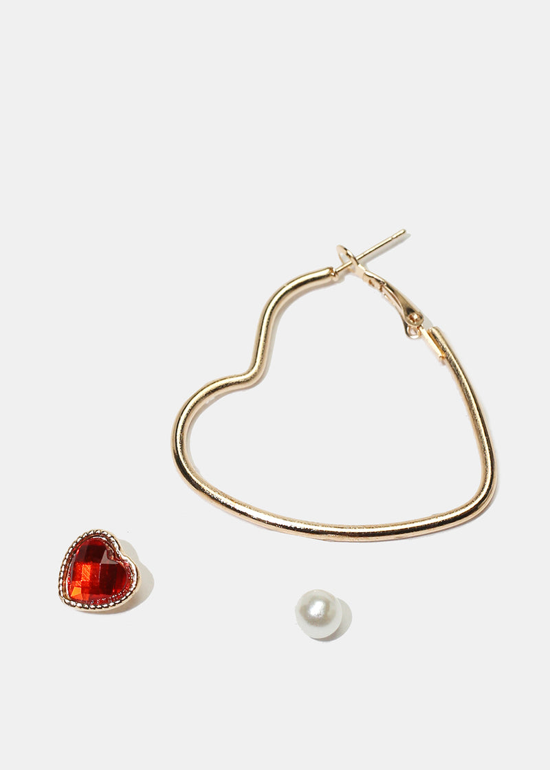 3-Pair Heart Earrings  JEWELRY - Shop Miss A