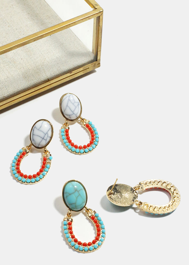 Stone & Bead Earrings  JEWELRY - Shop Miss A