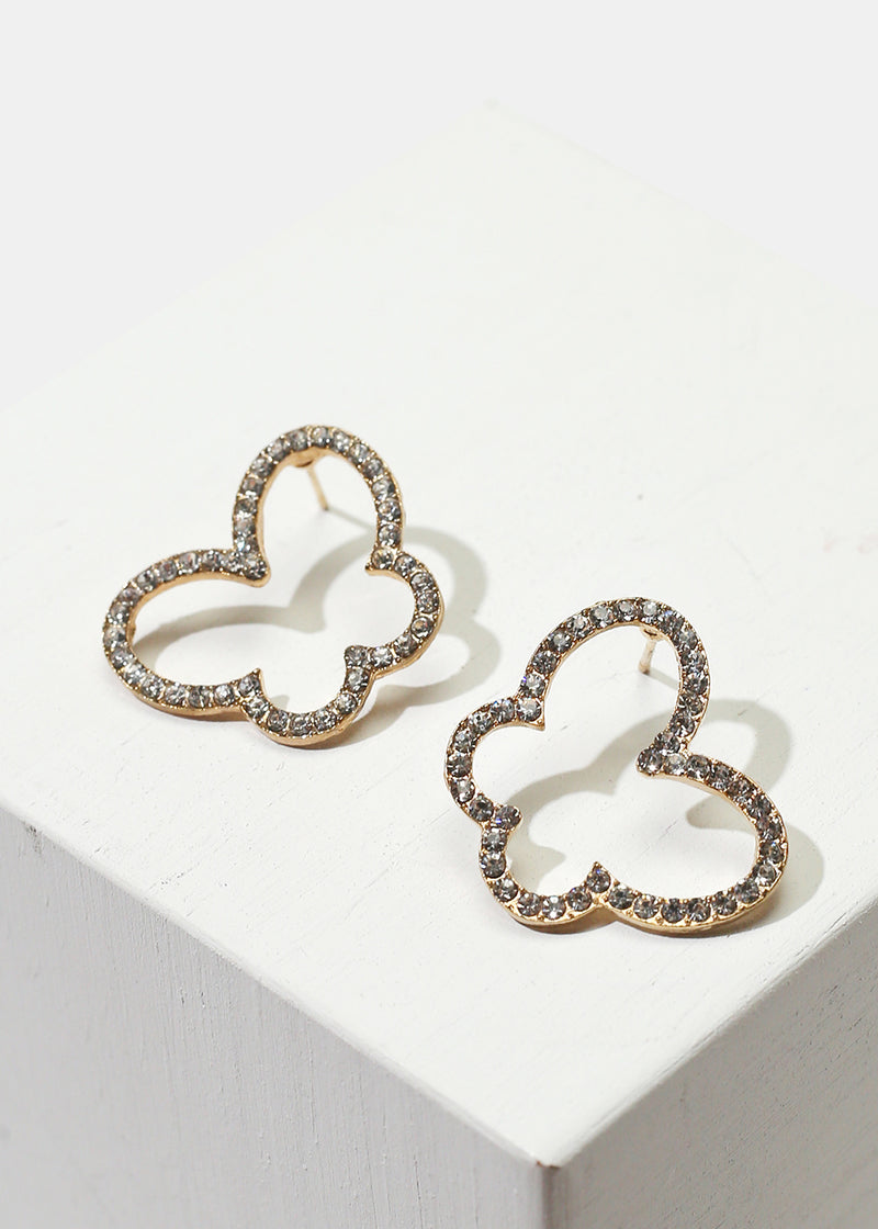Rhinestone-Studded Butterfly Stud Earrings  JEWELRY - Shop Miss A