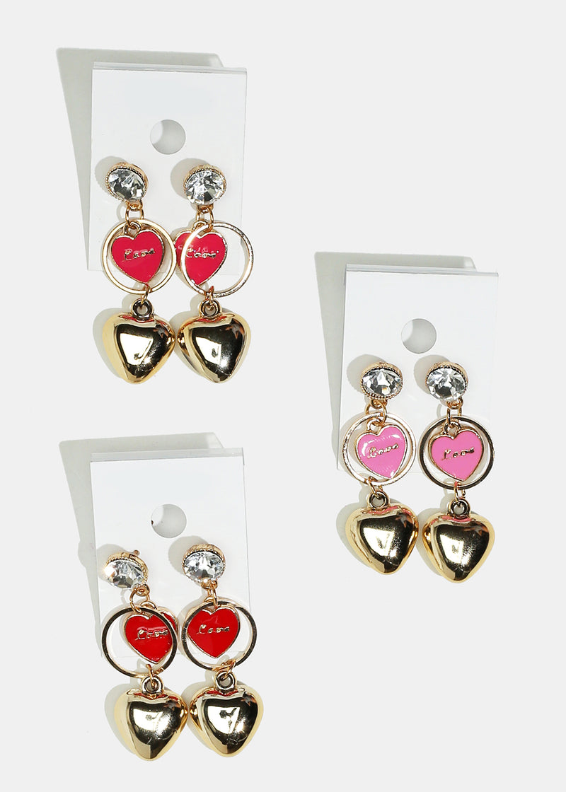 Heart Dangle Earrings  JEWELRY - Shop Miss A
