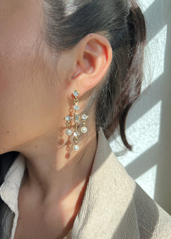Gemstone & Pearl Cross Earrings  JEWELRY - Shop Miss A