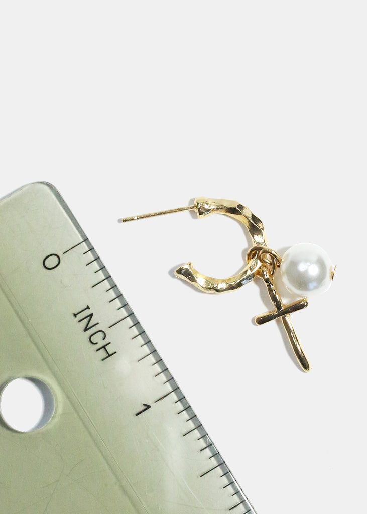 Pearl & Cross Dangle Earrings  JEWELRY - Shop Miss A