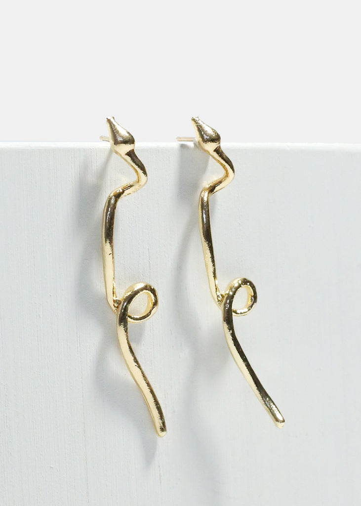 Snake Loop Dangle Earrings Gold JEWELRY - Shop Miss A