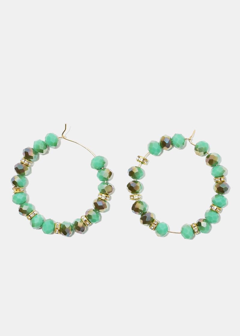 Spring Beaded Hoop Earrings! Green JEWELRY - Shop Miss A